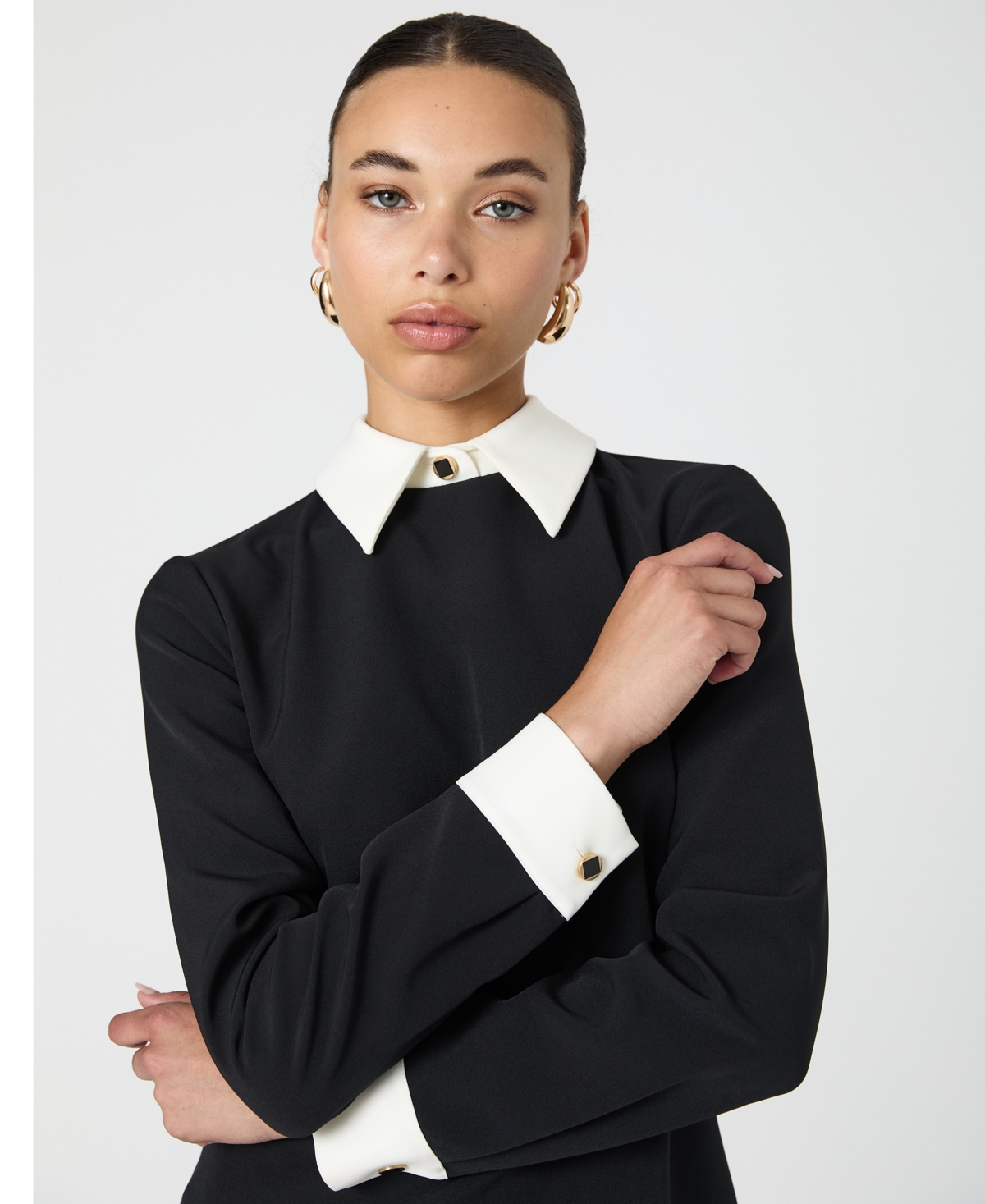 French Connection Women's Echo Collared-Neck Long-Sleeve Dress