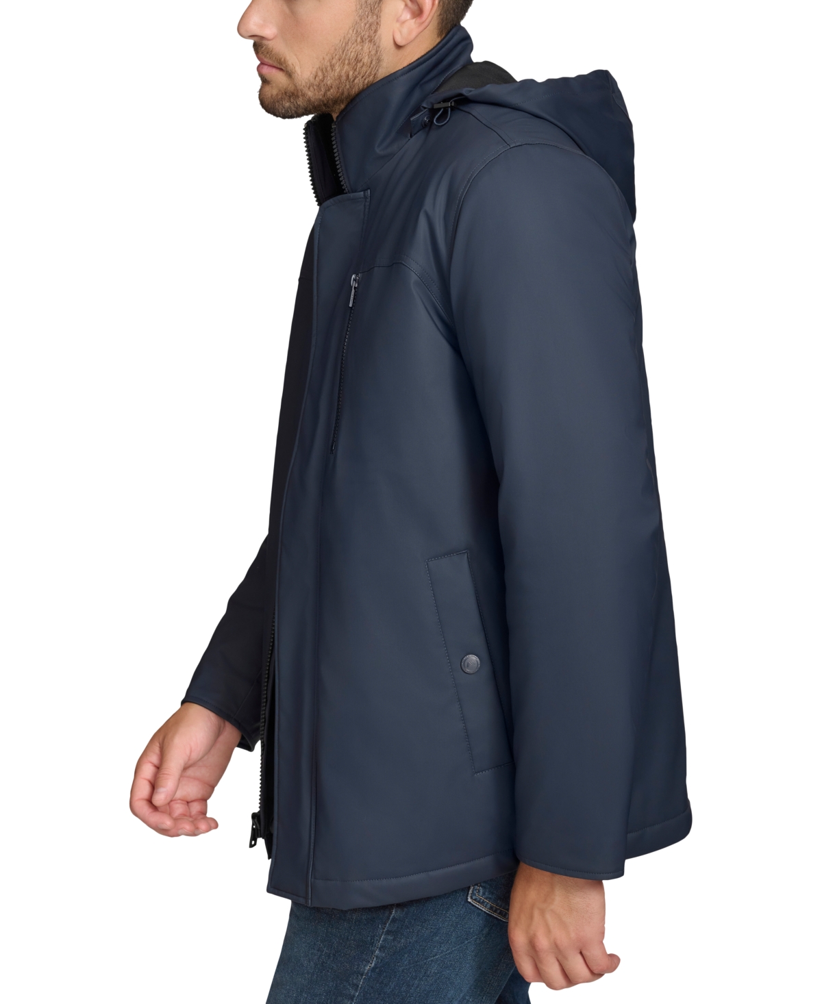 Marc New York Men's Penrith Water-Resistant Rubberized Hooded Jacket