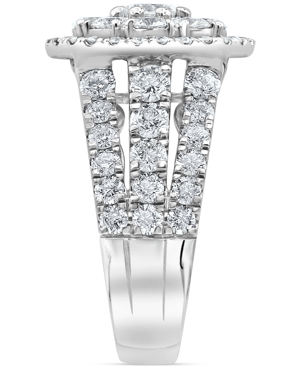 Macy's Diamond Cluster Halo Ring (3 Ct. T.w.) In 10k White Gold In White Gold