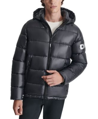 DKNY - Men's Shiny Nylon Hooded Puffer Jacket