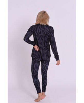 Women's High Neck Baselayer Top - Black Tiger