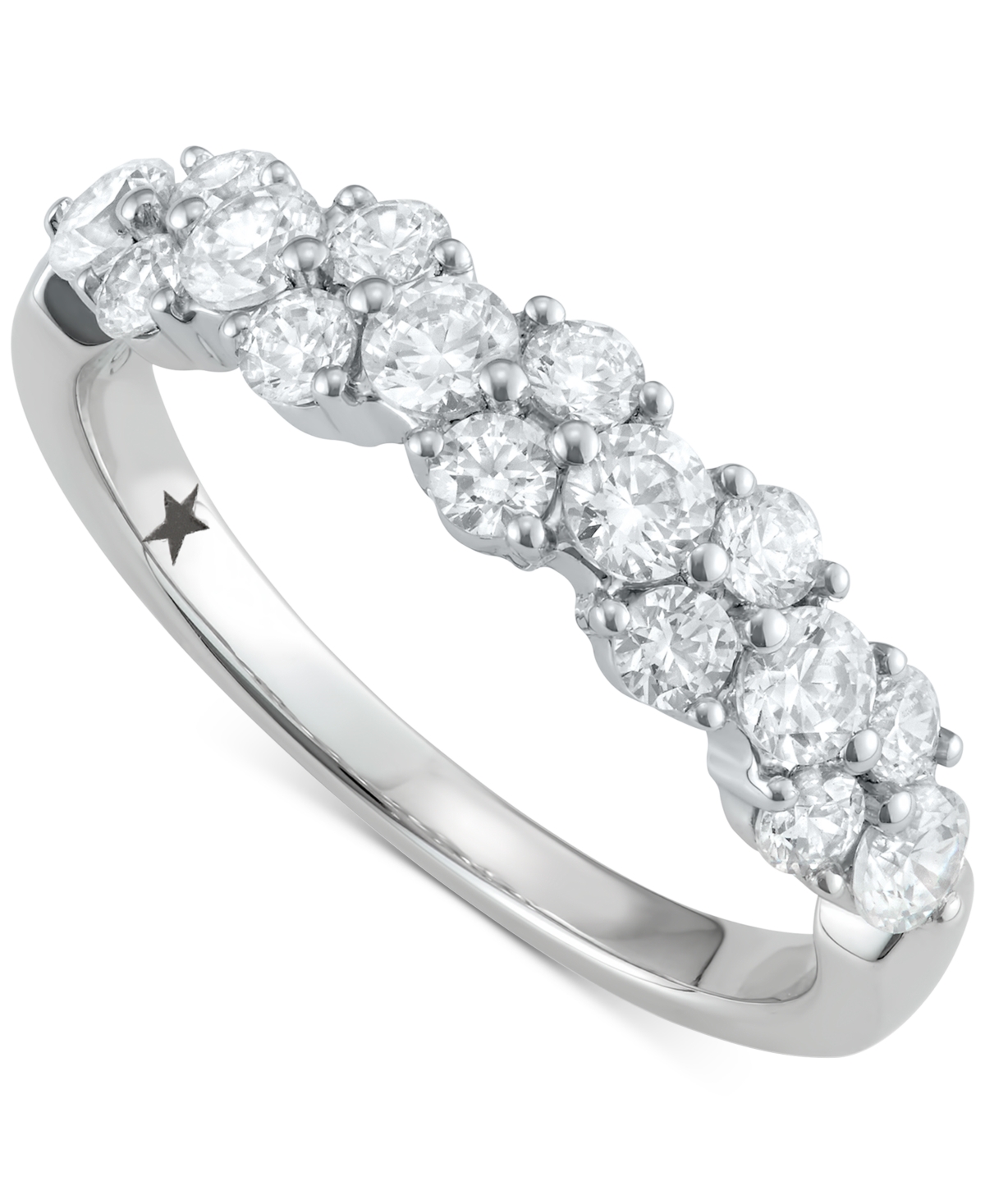 Diamond Horizontal Cluster Ring (1 ct. t.w.) in 14k White Gold - White Gold