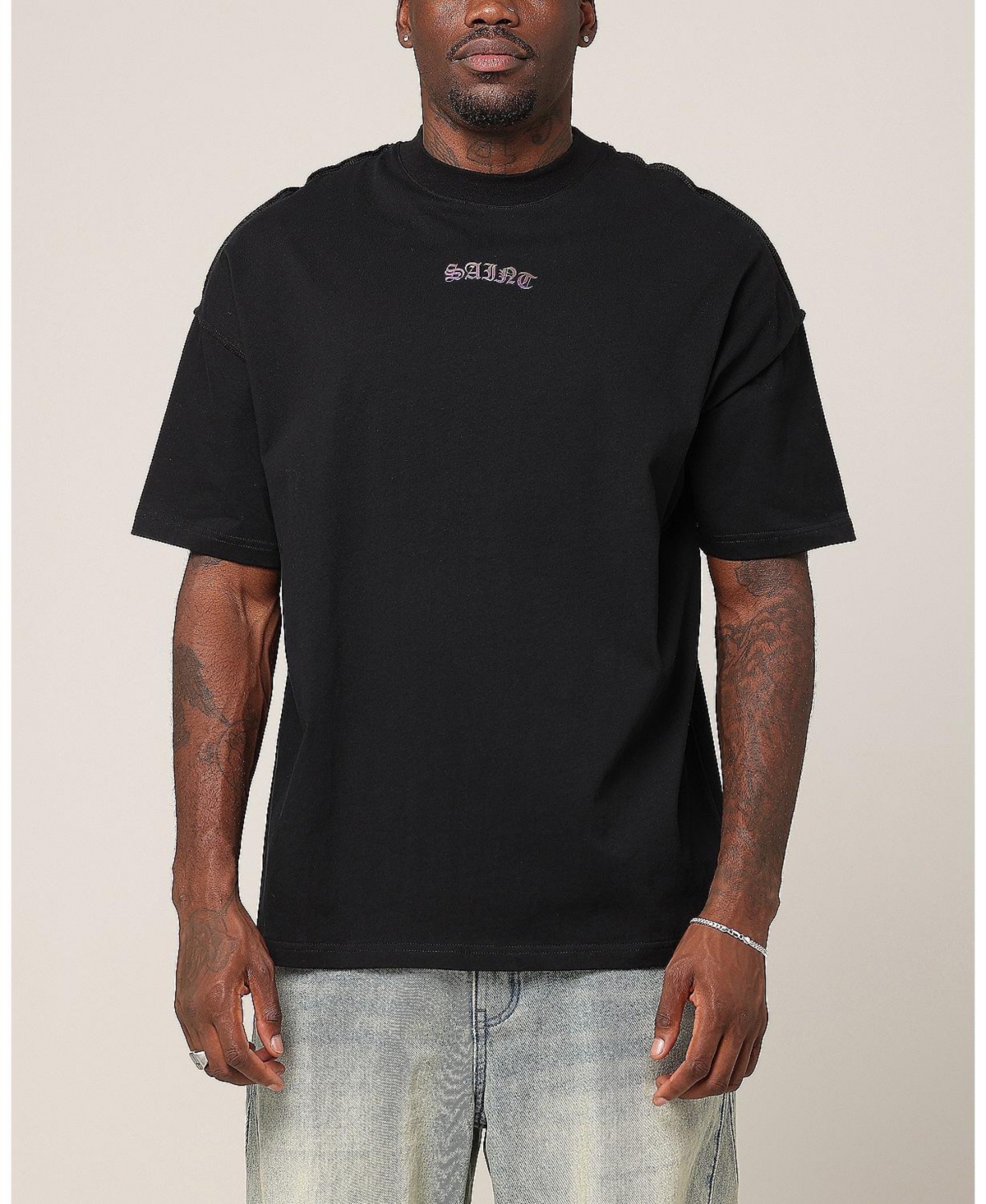 Men's Year Of The Dragon Boxy T-Shirt - Black/iridescent
