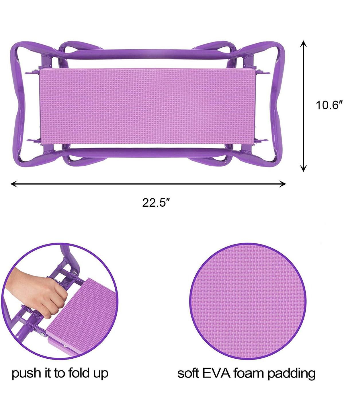 Slickblue Foldable Garden Kneeling Bench Stool with Soft Foam and Tool Pouch