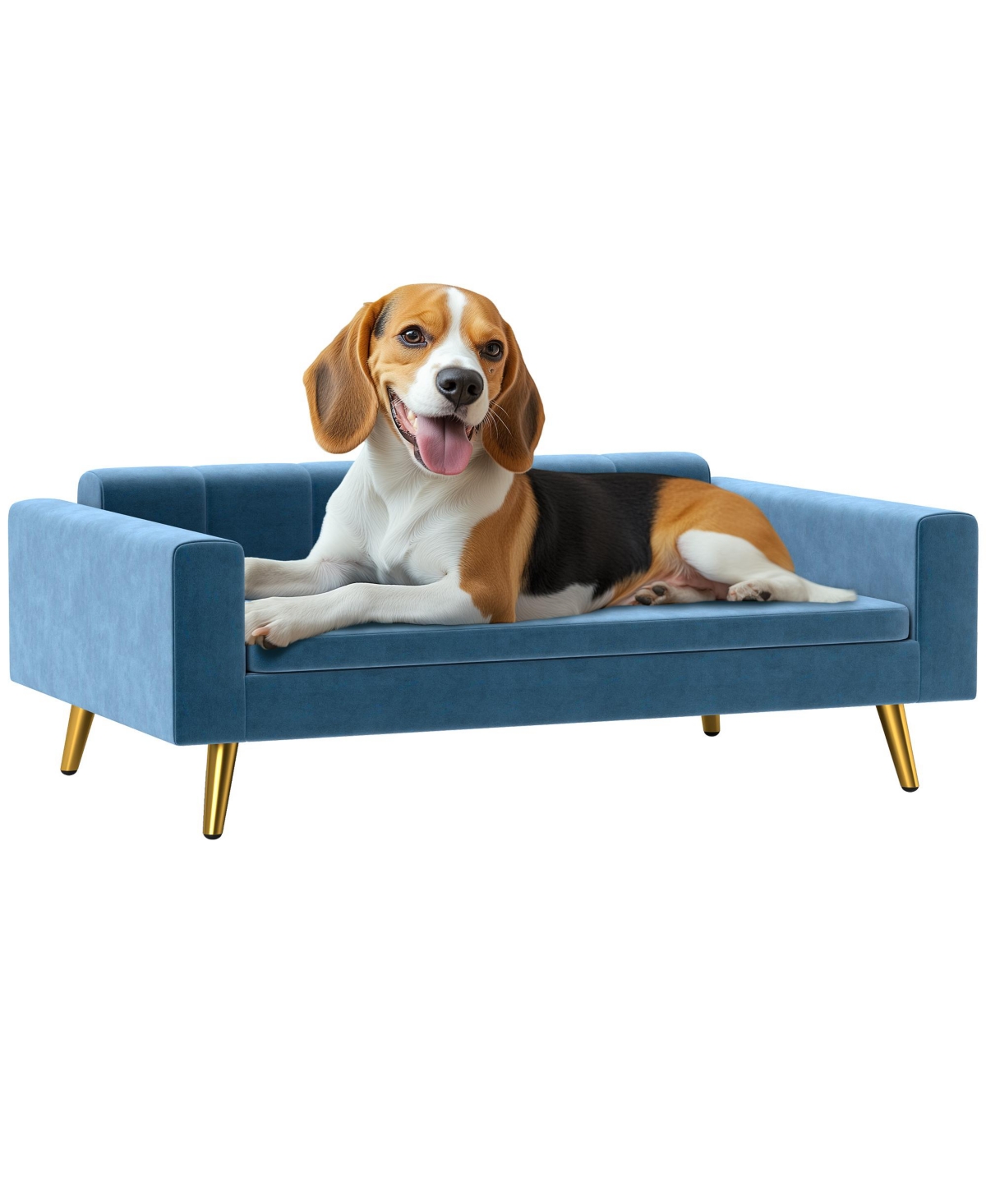 Pet Bed, Cat or Dog Sofa for Small to Medium Dogs w/ Cushion - Blue