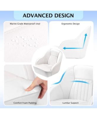 Pontoon Boat Seat,Captain Bucket Seat With Thickened Sponge Padding,Boat Captains Chairs,Fishing Boat Seats, Boat Bucket Seat for Fishing Boat, Sightseeing Boat, Speedboat, Canoe, 1-Piece