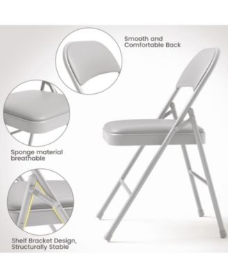 Folding Chairs 4-Pack – Padded Metal Frame Chairs with Backrest, Foldable Design for Home, Office & Indoor/Outdoor Events