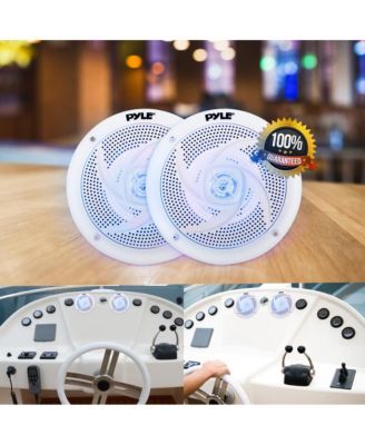 4" Waterproof Marine LED Speakers - 100W, Low-Profile, Blue LED, 2-Way (PLMRS43WL)