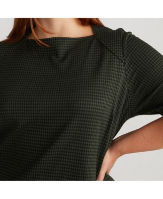 Plus Size Envelope Neck Ponte Dress