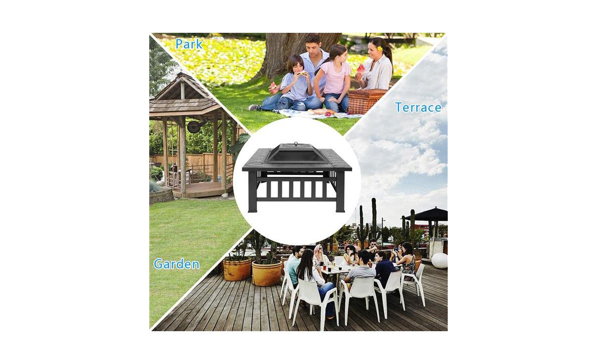 Slickblue Portable Metal Fire Bowl for Courtyard – Complete with Accessories