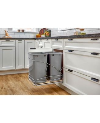 Double 35 qt. Pullout Trash Containers, Gray, 54WC-1835SC-17-1