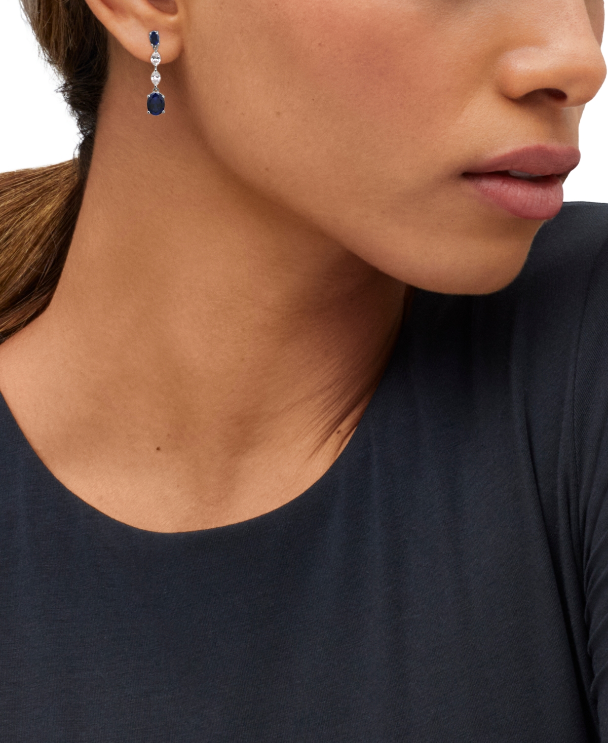 Grown With Love Lab Grown Emerald (2-3/4 Ct. T.w.) & Lab Grown Diamond (3/4 Ct. T.w.) Drop Earrings In 14k Gold (als In Sapphire