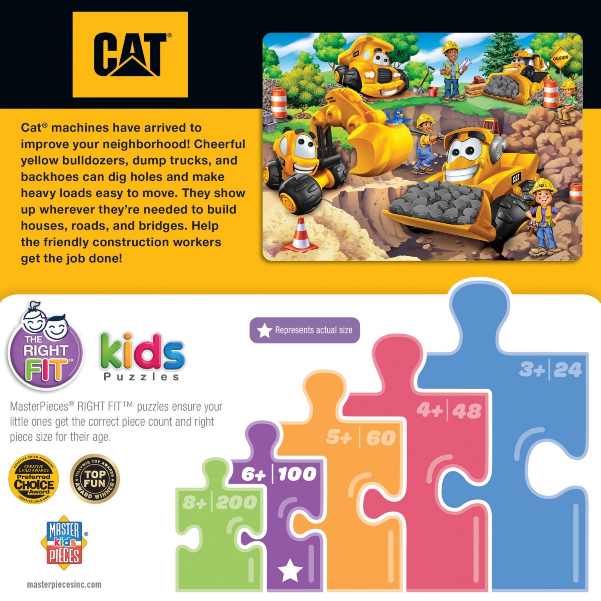 Masterpieces Cat - On the Job Site 100 Piece Jigsaw Puzzle for Kids