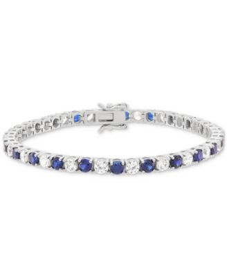 Lab Grown Emerald (4-5/8 ct. t.w.) & Lab Grown Diamond (4-1/2 ct. t.w.) Tennis Bracelet in 14k Gold (Also in Lab Grown Ruby & Lab Grown Sapphire)