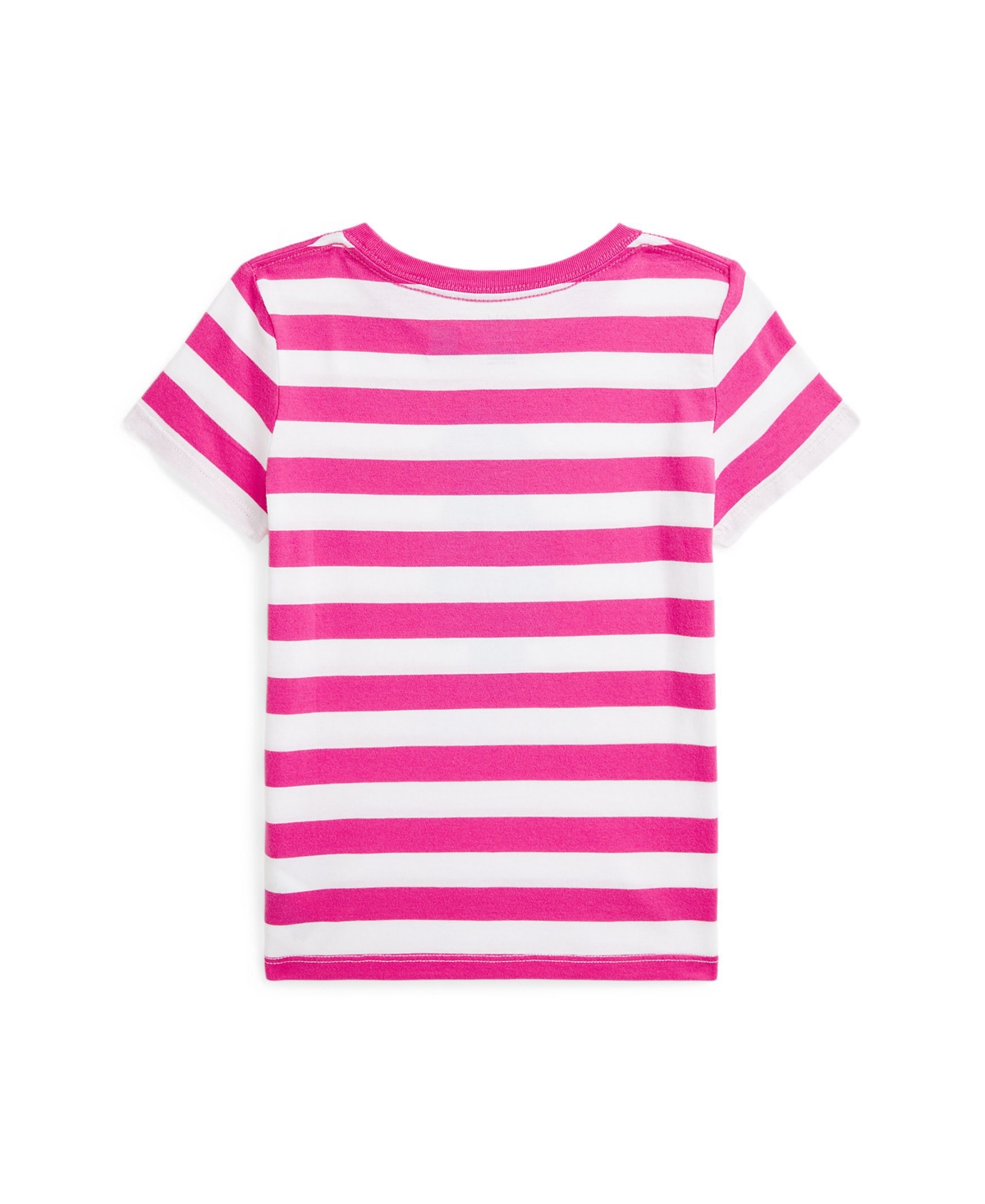 Polo Ralph Lauren Toddler and Little Girls Striped Polo Bear Cotton Jersey Tee -White Stripe