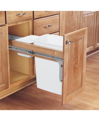 Single Pullout Top Mount Trash Can 35 qt., White, 4WCTM-12DM1-175