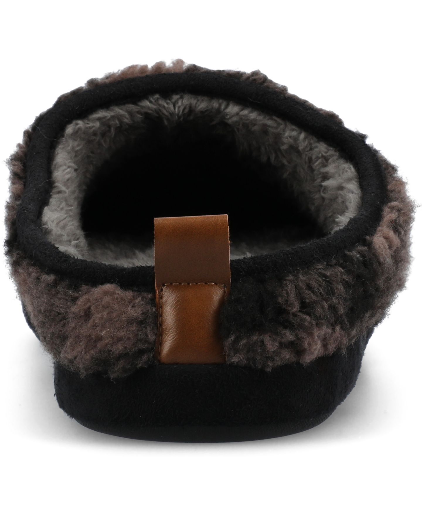 Мужские тапочки Vance Co. Roland Fleece Shearling Slide Slipper, цвет: Чёрный — фото 3