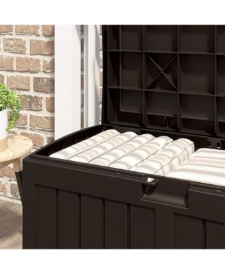 50 Gallon Medium Capacity Resin Outdoor Storage Deck Box with Seat, Java