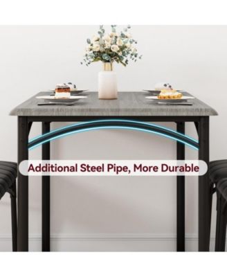 Dining Table Set for 4, Kitchen Table with 4 Upholstered Chairs, 5 Piece Rectangular Dining Room Table Set, for Small Space, Apartment, Home, Kitchen