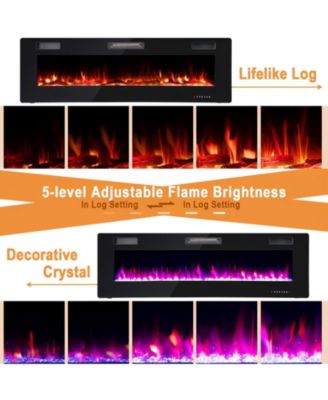  60-Inch Ultra-Thin Design, Remote Control, Timer Function  Electric Fireplace