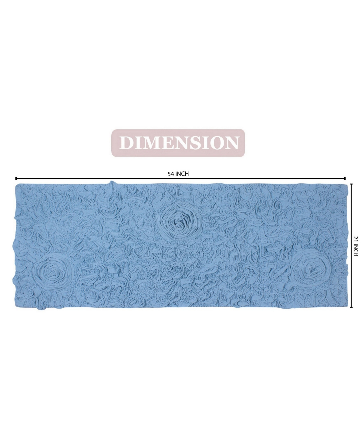 Home Weavers Bell Flower Runner Bath Rug, 21" X 54" In Blue