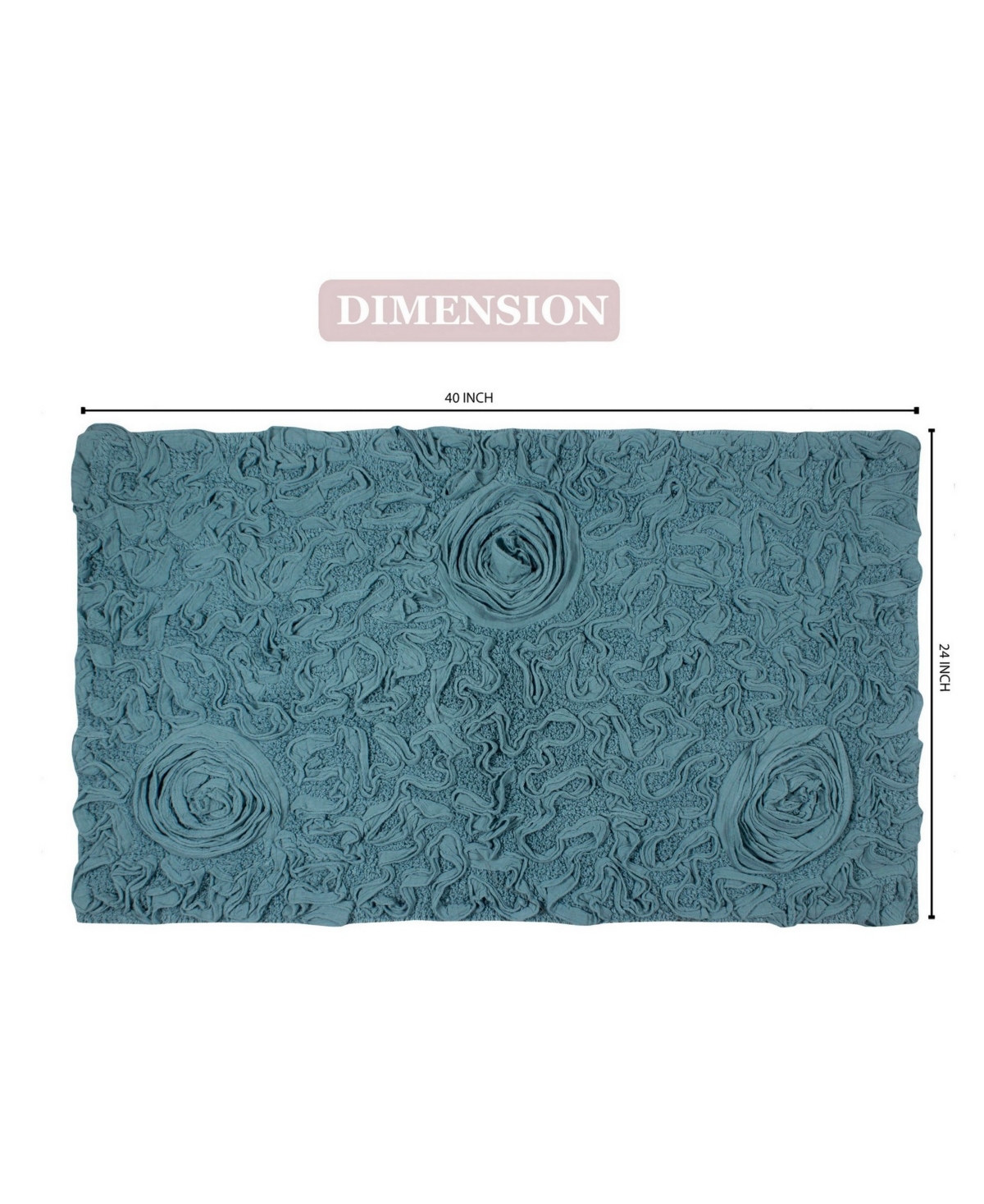 Home Weavers Modesto Bath Rug, 24" X 40" In Turquoise