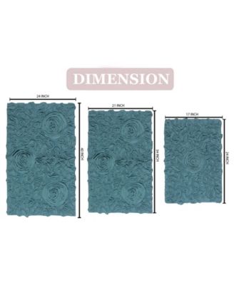 Bell Flower 3-Pc. Bath Rug Set