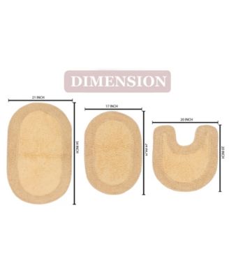 Double Ruffle 3-Pc. Bath Rug Set with Contour