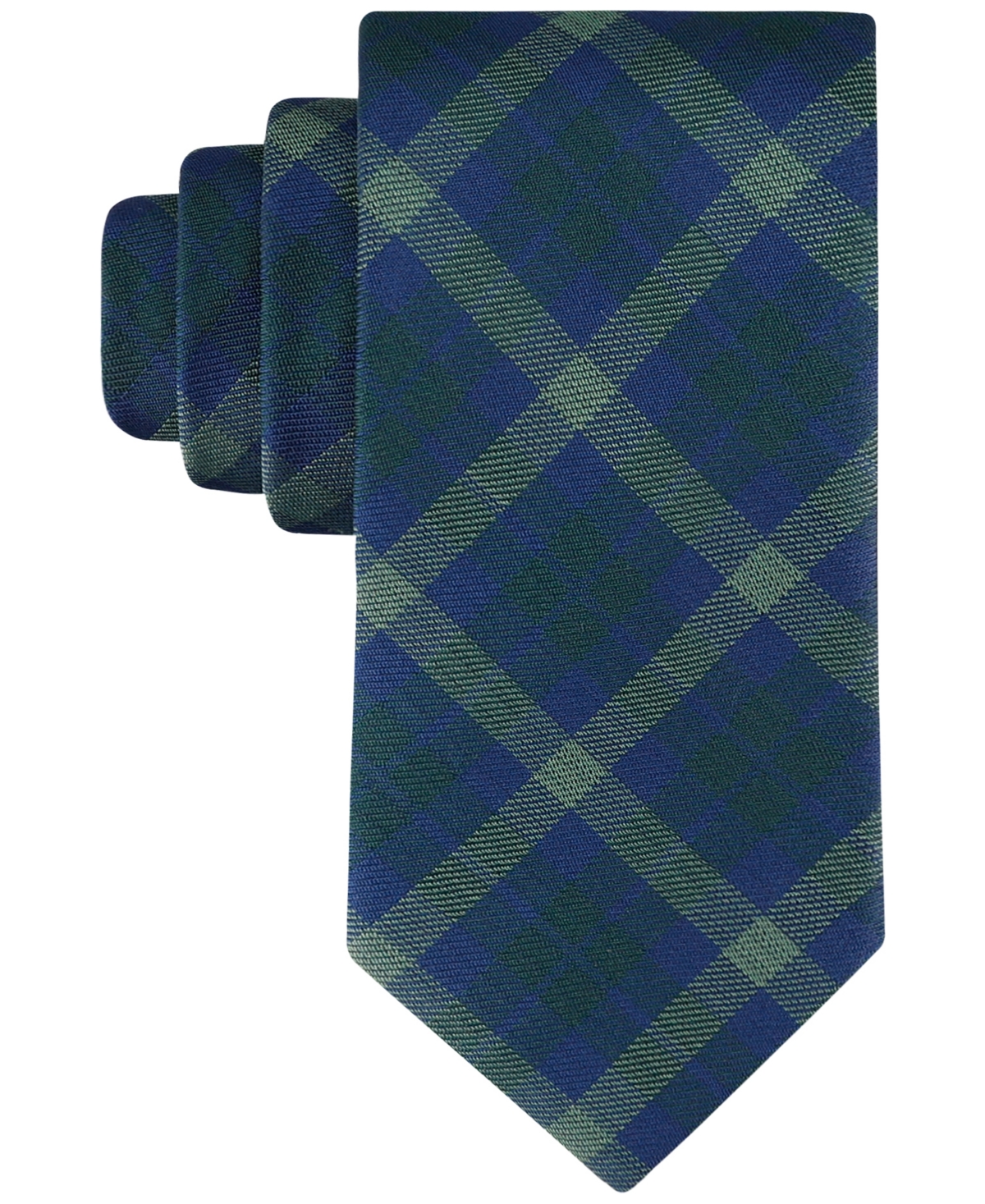 Tommy Hilfiger Men's Fred Tonal Plaid Tie In Hunter Green