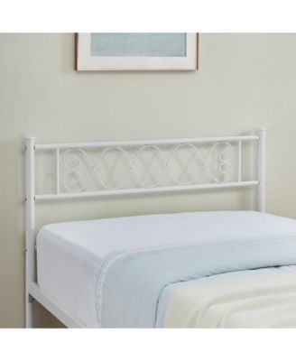 Twin Size Metal Platform Bed Frame with Headboard and Footboard, Heart Shaped Bed Frame