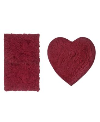 Bell Flower Heart 2-Pc. Bath Rug Set