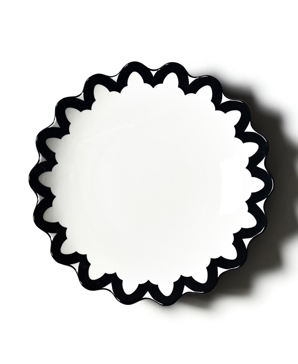 Coton Colors Arabesque Scallop Pasta Bowl In Black