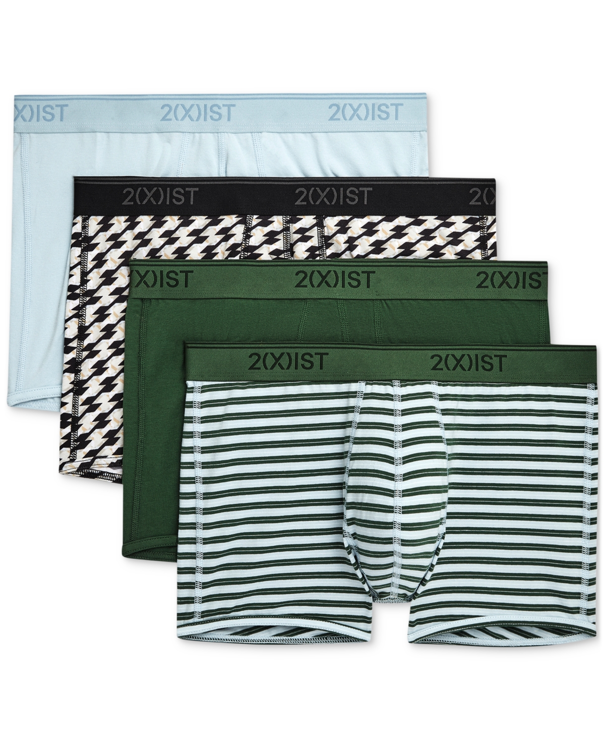 2(x)ist Men's 3+1 Bonus Pack Trunk - Bright Red/stripe/black Beauty/abstract