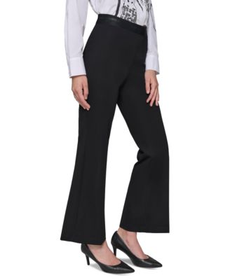 Petite Mid-Rise Logo-Waistband Pants 