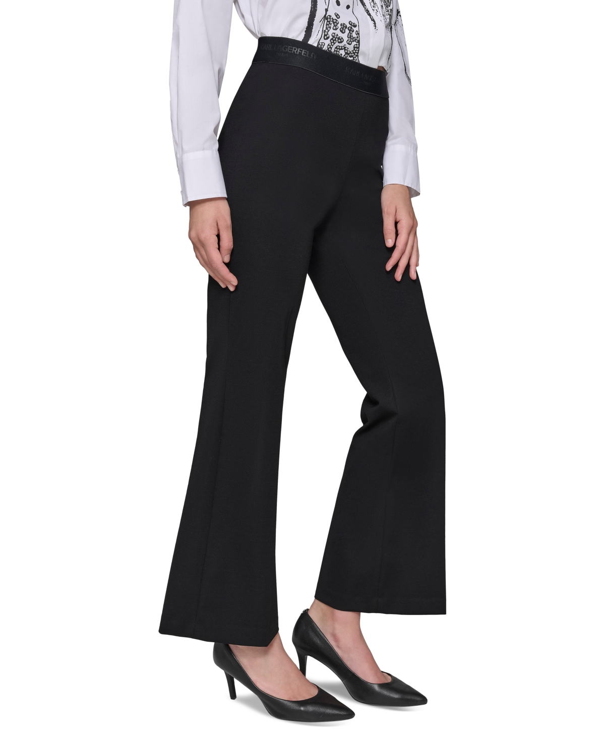 Karl Lagerfeld Double Zipper Pants In Black