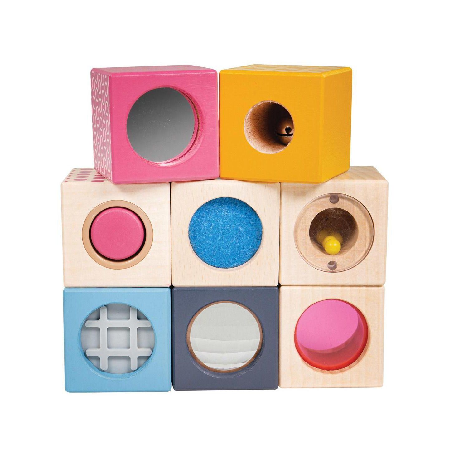 Детские конструкторы Bigjigs Toys Bigjigs Wooden Sensory Blocks - Set of 8 — фото 4