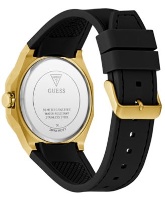 Men's Analog Black Silicone Watch, 42mm