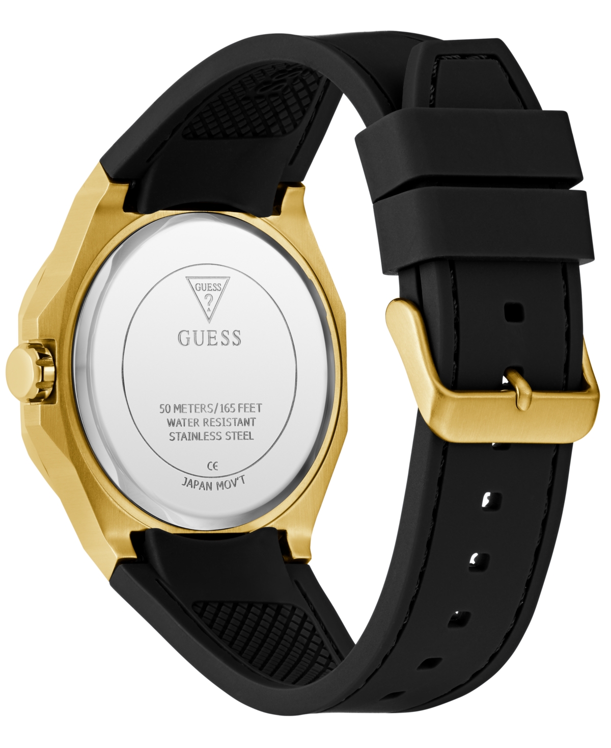 Guess Men's Analog Black Silicone Watch, 42mm In Black