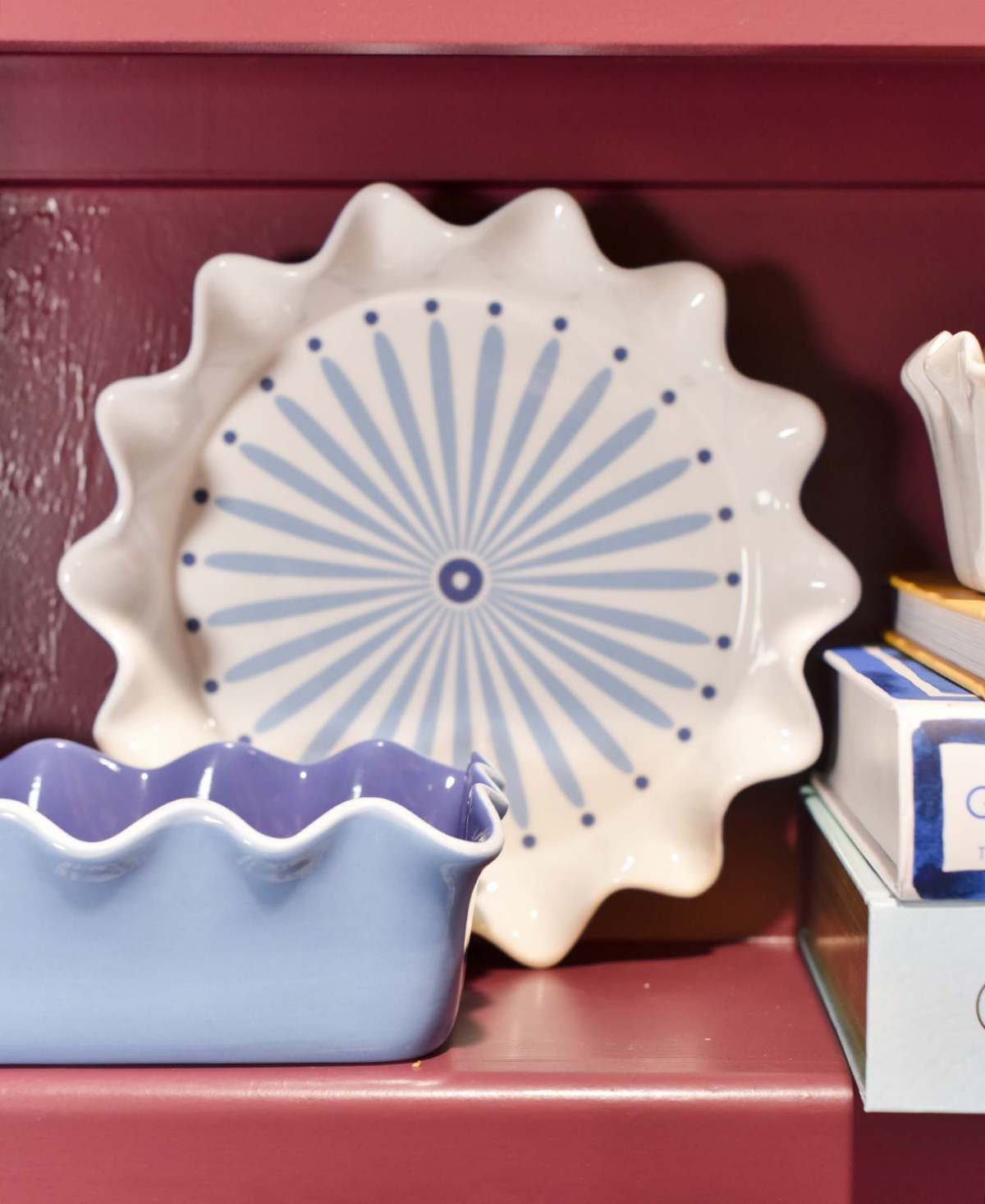 Coton Colors Iris Ruffle Loaf Pan In Blue