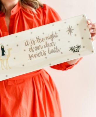 O Holy Night in Color Skinny Rectangle Tray