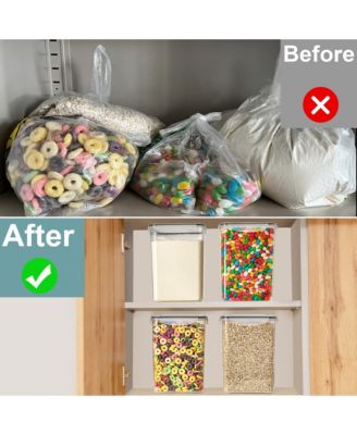 4 Pack Airtight (5qt/170oz) Food Storage Containers with Lids, Labels & Marker -Store Baking Supplies, Sugar, Flour, Rice and More -BPA Free