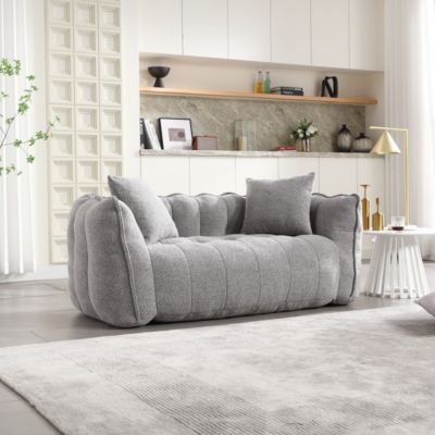 Two-Person Beanbag Chair with Foam Core, Comfortable Recliner Sofa for Gaming and TV