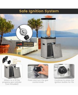 41 000 BTU Propane Patio Heater with Metal Hood-Gray