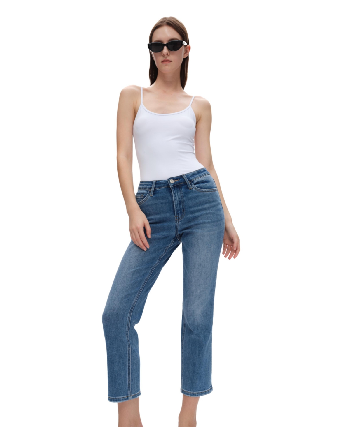 Bayeas Women's High Rise Straight Leg Jeans