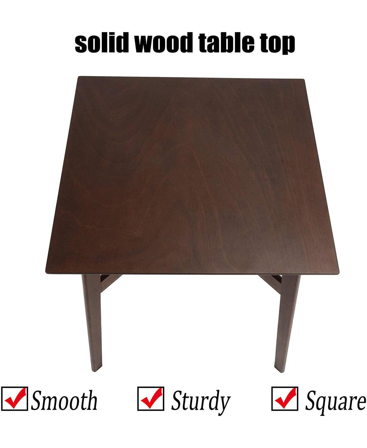 SlickblueSquare Dining Table for 4 - Stylish Wood Table for Home Kitchens - Espresso