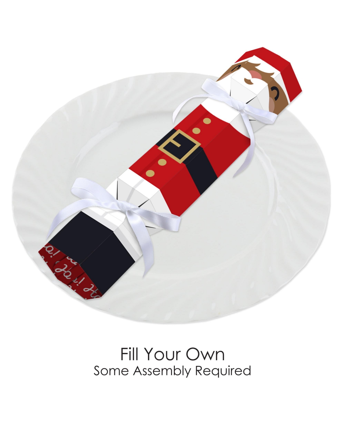 Big Dot of Happiness Jolly Santa Claus - No Snap Table Favors - Diy Boxes - Set of 12