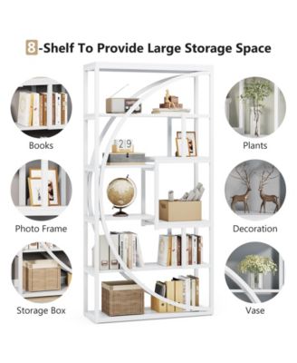 70.8 inch Engineered Wood and Metal Tall Bookshelf with 8 Open Storage Shelf,Industrial 5-Tier Etagere Bookcase