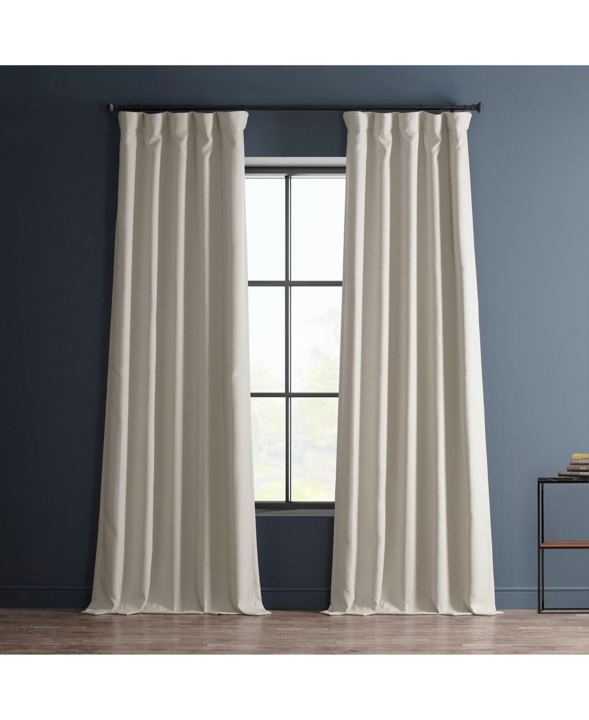 Half Price Drapes Textured Faux Linen Room Darkening Curtain