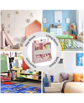 Kids Toy Storage Organizer, Kids Bookshelf with 2 Bookshelfs