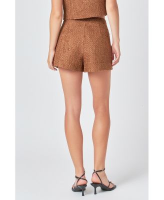 Women's Tweed Pleated Shorts